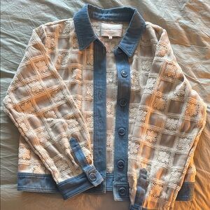 Patchwork Denim & Crochet Jacket